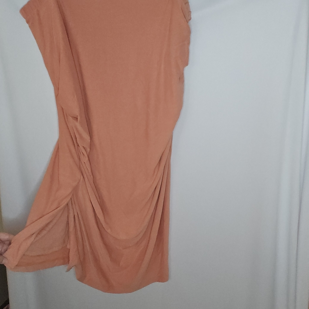 Express Peach Sinched Sides Midi Skirt Size XL NWT